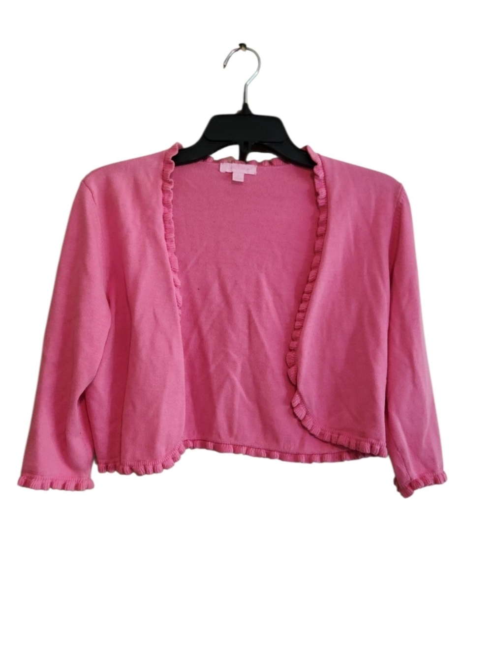 Lilly Pulitzer Bright Pink Ruffle-Trim Sweater Shrug